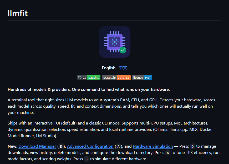llmfit: What LLMs run on my PC?
